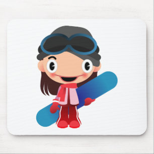TecknadSnowboarderflicka Musmatta