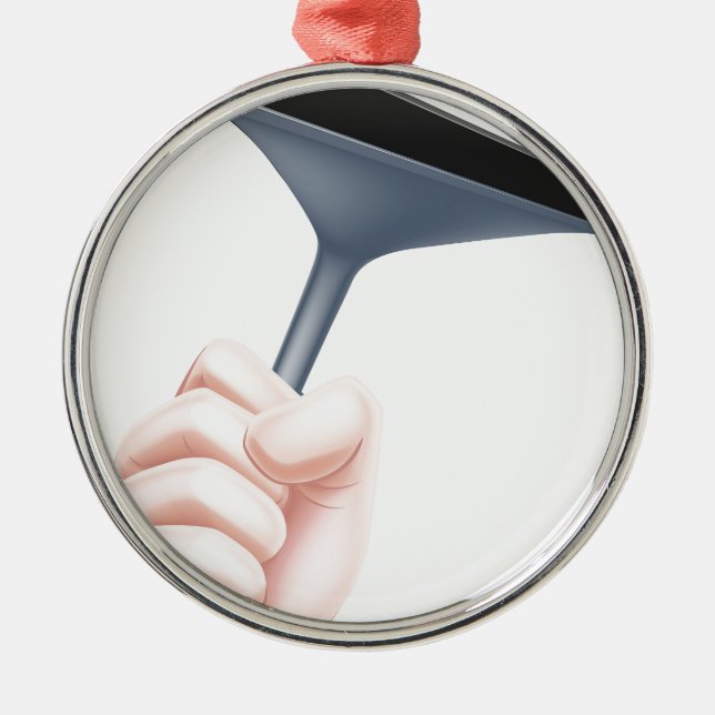 Tecknadsqueegeen räcker julgransprydnad metall (Framsidan)