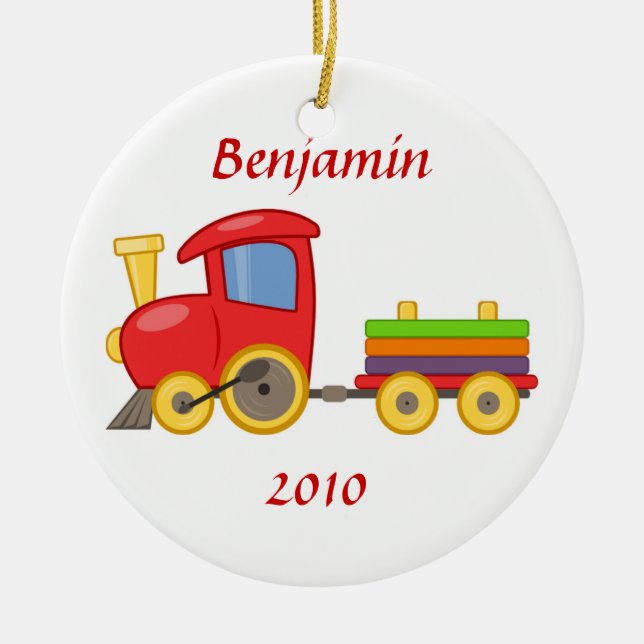 Tecknadtågprydnad Julgransprydnad Keramik (Framsidan)