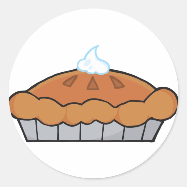 Tecknadthanksgivingpaj Runt Klistermärke (Framsida)