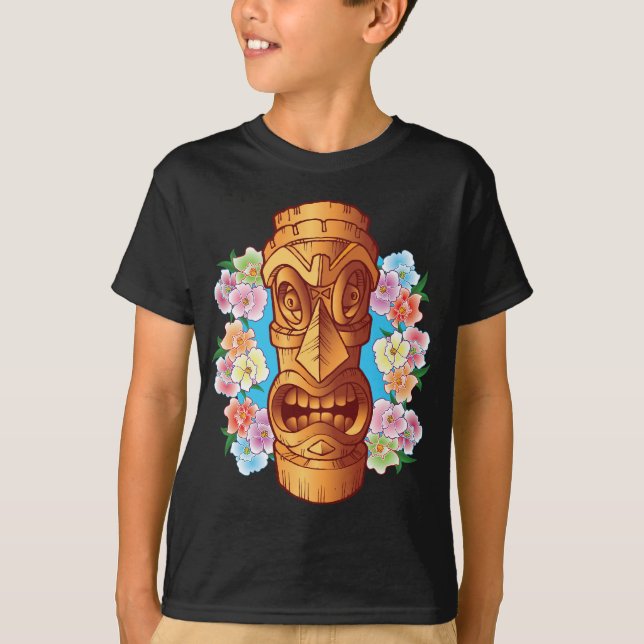 TecknadTiki staty Tee Shirt (Framsida)