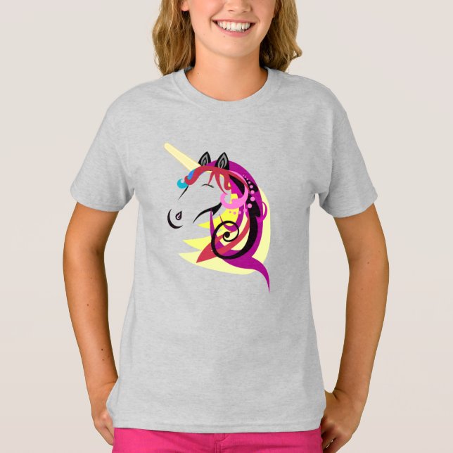 TecknadUnicorn T Shirt (Framsida)