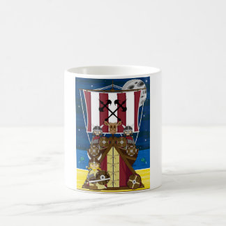 TecknadViking krigare och Longship Kaffemugg