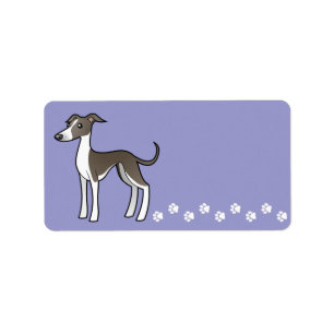 Tecknadvinthund/Whippet/italiensk vinthund Adressetikett