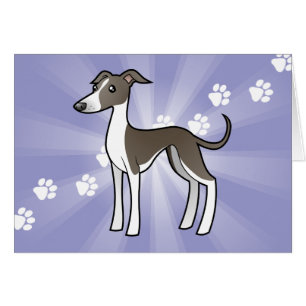 Tecknadvinthund/Whippet/italiensk vinthund Hälsningskort