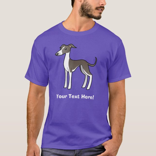Tecknadvinthund/Whippet/italiensk vinthund T-shirt (Framsida)