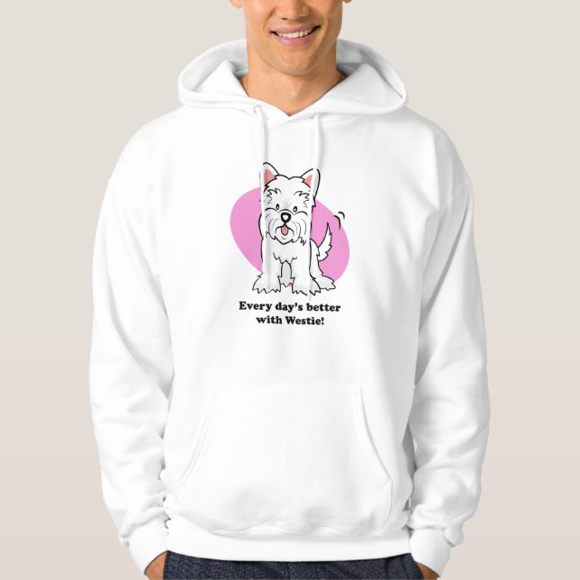 TecknadWestie hoodie (Framsida)