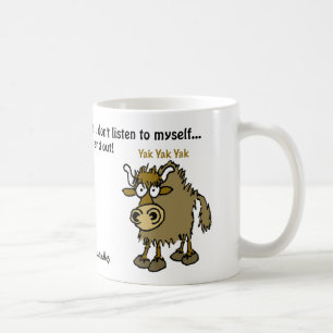 Tecknadyak. Samtal för mycket. Kaffemugg
