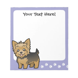 TecknadYorkshire Terrier (kort hår ingen pilbåge Anteckningsblock