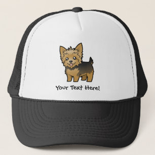 TecknadYorkshire Terrier (kort hår ingen pilbåge Truckerkeps