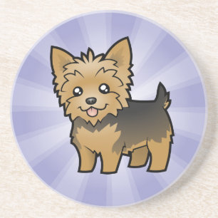 TecknadYorkshire Terrier (kort hår ingen pilbåge Underlägg Sandsten