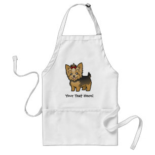 TecknadYorkshire Terrier (kort hår med pilbågen) Förkläde