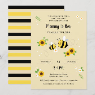 Tecknen Mamma-till-Bee Babykläder Inbjudningar