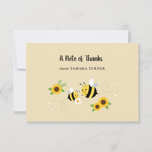 Tecknen Mamma-till-Bee Babykläder Tack Kort (Framsida)