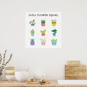 Tecknen på den potenta sommarkruka plantan poster
