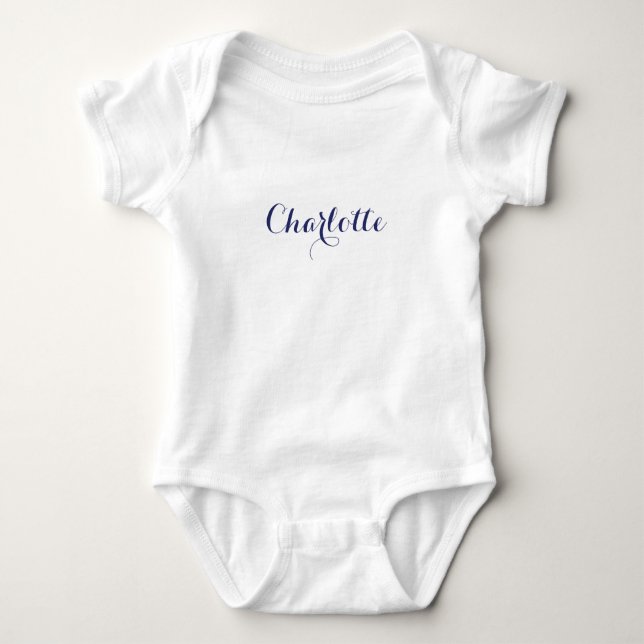 Tecknet anpassat namn, vit, vit t shirt (Framsida)