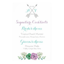 Tecknet bröllop namnteckning cocktails av bothanis