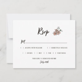 Tecknet Bröllop säger Blommigten Rustic Doodle OSA Kort