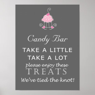 Tecknet Candy Pub Bröllop - tårtdesign Poster