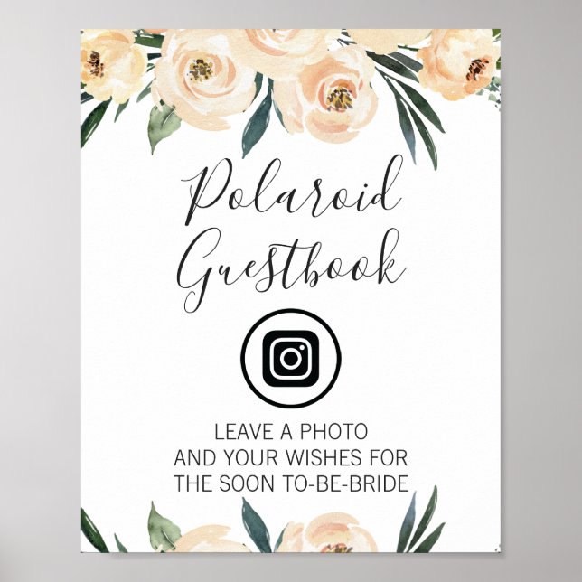 Tecknet Cream Blommigt Editable Image Möhippa Poster (Framsidan)