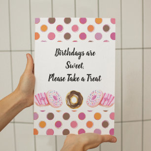 Tecknet Cute Donut Birthday Trets Poster