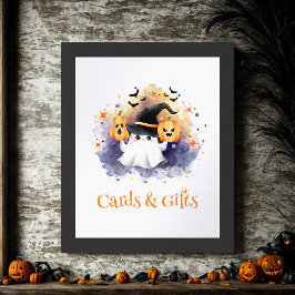 Tecknet Cute Halloween Baby Shower Card & Gifts Poster