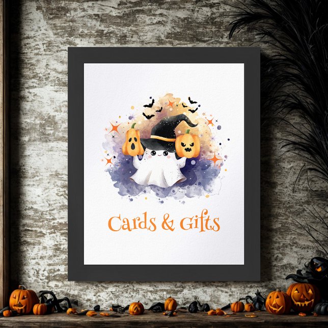 Tecknet Cute Halloween Baby Shower Card & Gifts Poster (Skapare uppladdad)