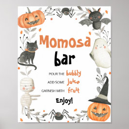 Tecknet Cute Halloween Baby Shower Momosa Pub Poster