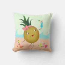 Tecknet Cute Pineale vid Beach