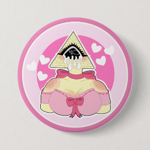 Tecknet Cute Pyramid med knappen Tårar Knapp