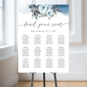 Tecknet för sätesdiagram för elegant med blå Blomm Poster