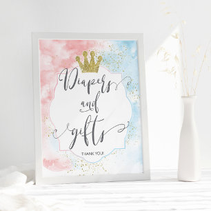 Tecknet "Löjor och gåvor", Rosa Blue Gender Reveal Poster