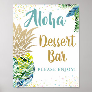 Tecknet Tropiskt ananas Beach Party Dessert Pub Poster