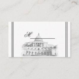 Tecknet Washington DC Destinationsplats för bröllo Placeringskort
