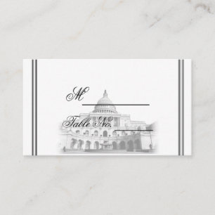 Tecknet Washington DC Destinationsplats för bröllo Placeringskort