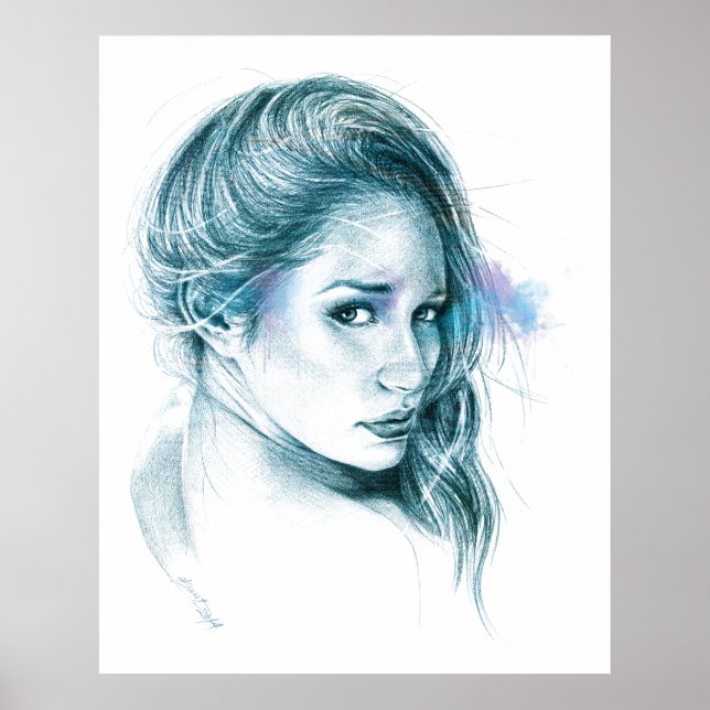 Teckning art av   porträtt poster (Framsidan)