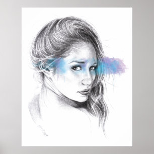 Teckning art av porträtt poster