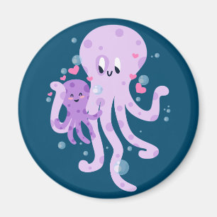 Teckning Art i Cute Octopus Mamma Magnet