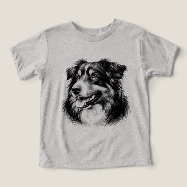 Teckning av australisk shepherd t shirt (Design Framsida)