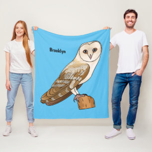 Teckning av barnuggla i tecknad stil fleecefilt