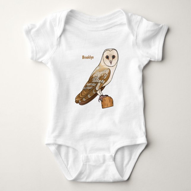 Teckning av barnuggla i tecknad stil  t shirt (Framsida)