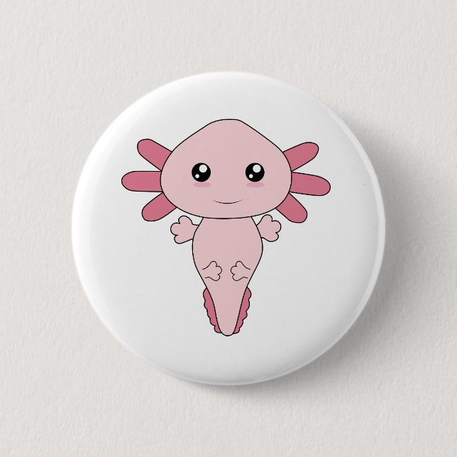 Teckning av Coola Rosa Axolotl Knapp (Framsida)