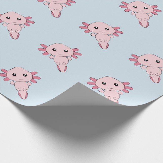 Teckning av den kalla rosa axolotlen presentpapper (Hörn)