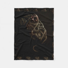 Teckning av den svart hunden på filten fleecefilt