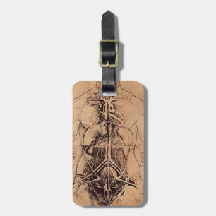 Teckning av en kvinna Torso av Leonardo Da Vinci Bagagebricka