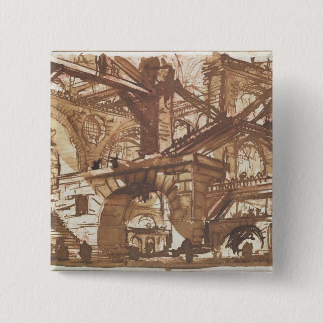 Teckning av ett imaginärt fängelse knapp (Framsida)