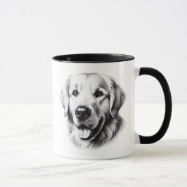 Teckning av Golden Retriever Mugg