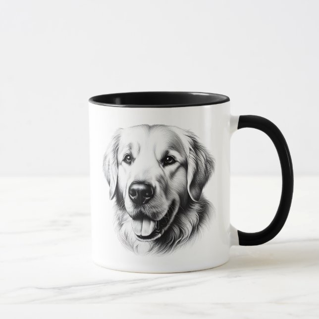 Teckning av Golden Retriever Mugg (Höger)