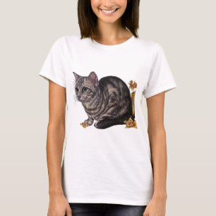 Teckning av katten med påskliljar t shirt