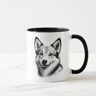 Teckning av norsk lundehund mugg